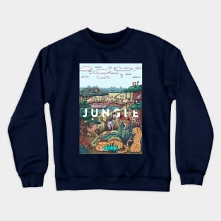 jungle animal illustration Crewneck Sweatshirt